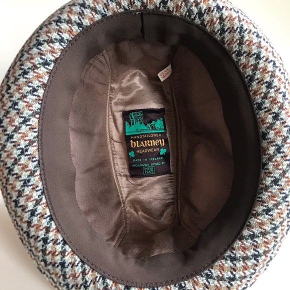 Handtailored BLARNEY Inter Hat Wool Made in Ireland Houndstooth 7 1/4 - Picture 16 of 16